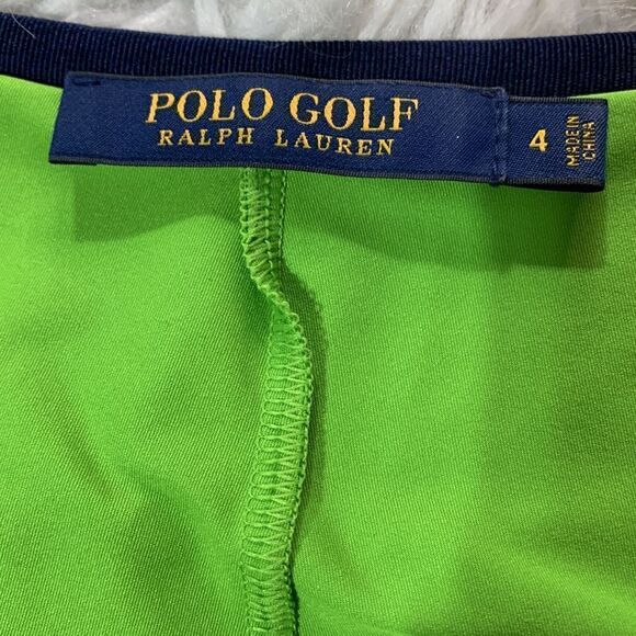 POLO GOLF RALPH LAUREN skort lime green built in shorts & trim pockets side zip - Picture 3 of 12